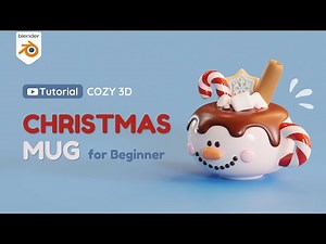 Blender 3D Tutorial | Cozy 3D Christmas Mug for Beginner☃️☕