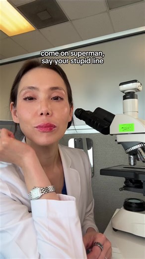 Words I'll be saying for eternity. That's a close up view of a cancerous mole! Reminder to get your yearly skin checks, so your mole isn't the next one under my microscope. P.S. if you're a doctor, how many times a week do you say this??