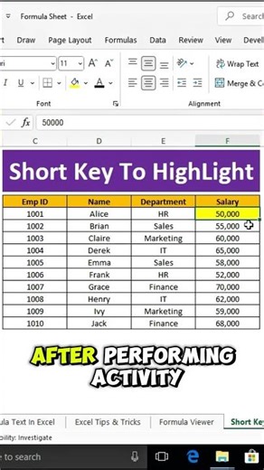 Shortcut Key to Highlight Cell in Excel | Fill Color Instantly | Excel Keyboard Tricks