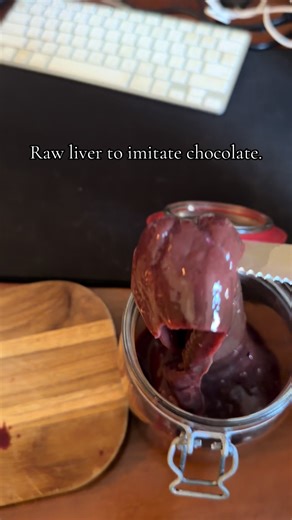 Raw liver to imitate chocolate #primal #rawfood #rawliver #highmeat #goatis