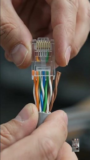 Learn how to crimp an RJ45 connector onto a Cat6 Ethernet cable like a pro! 🔌⚡ #viral #electrician