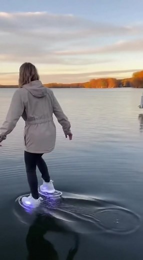 1.6M views · 21K reactions | Imagine a future with a floating device. You can use it to walk and slide on water. | Pania Thong | Facebook