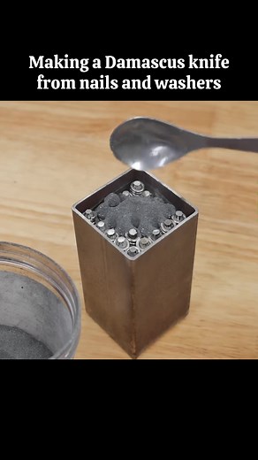 Creating a Damascus Knife from Nails and Washers