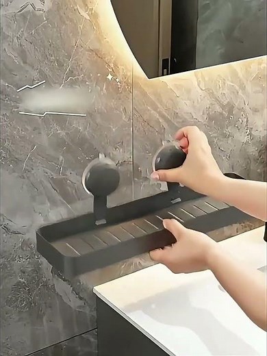 洗面所の壁を活用。吸盤式 壁掛け収納ラック｜穴あけ不要 #洗面所収納
