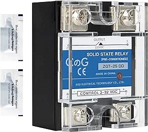 CG Solid State Relay SSR-25DD DC to DC Input 3-32VDC To Output 5-240VDC 25A Single Phase Plastic Cover