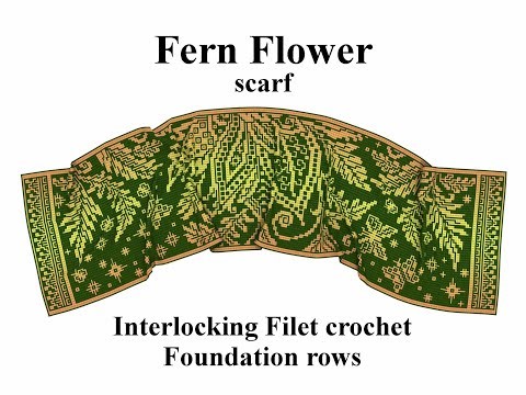 Fern flower scarf (interlocking, full width)