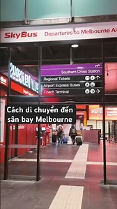 Xe buýt 2 tầng SkyBus di chuyển từ/ đến sân bay Melbourne. Giá vé 25.9 đô Úc/ chiều #melbourne