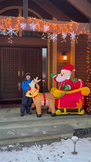 Ali Canturk | 🎄✨ Christmas spirit is finally in our yard! ✨🎄 We bought this moving, LED lighted snowman and Santa Claus outdoor decoration from... | Instagram