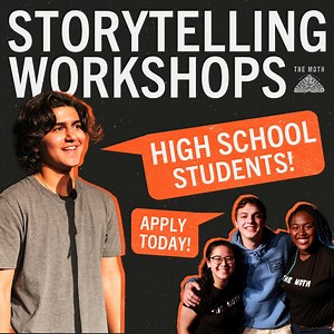 Moth Story Lab is for students in grades 10 through 12 to help develop their narratives. From brainstorming to that final mic drop moment, we have you covered. There are in person and virtual schedules available. Storytelling is for everyone, everywhere, whether it's at a family dinner table or a college essay starter, your story matters. Please apply for the workshop by February 28th! 📚🎉 | The Moth