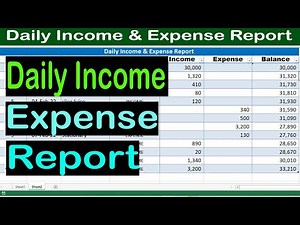 Maintain Daily Income and Expense Report in Excel by learning Center