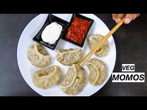 Steamed Vegetable Momos Recipe | Veg Momos Indian Style | With Red Chutney Recipe