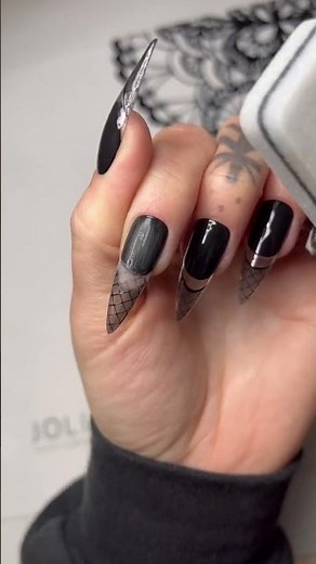 Lace Nails 🖤 TUTORIAL #nails #naildesign #nailarttutorial