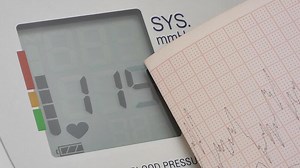 modern digital blood pressure monitor and cardio graph, closeup