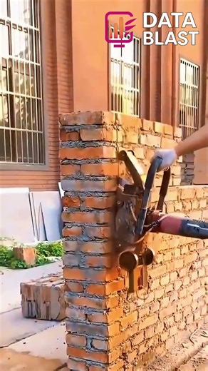 Electric cutter slices wall cleanly | Satisfying #shorts