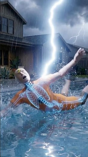 What Happen If LIGHTNING STRIKES a POOL With a HUMAN Inside ⚡😱 #shorts #facts
