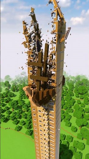 Small To Giant Structures Vs Minecraft Tower #minecraft #teardown