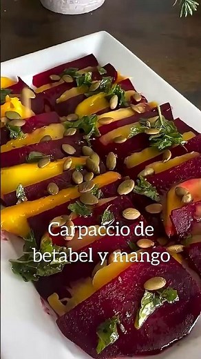 Beet and Mango Carpaccio. #carpaccio #beet #mango #recipe #recipes #healthyfood #cooking