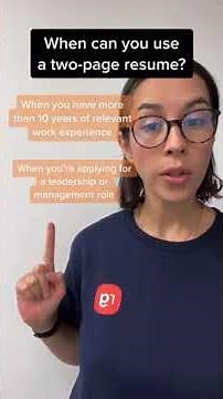 When can you use a two-page resume?