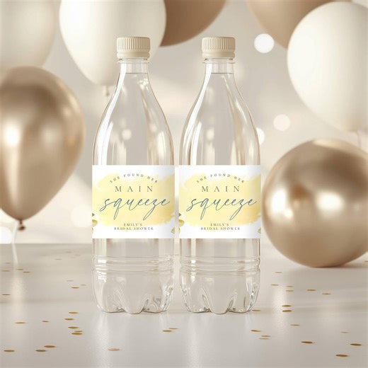 Editable Water Bottle Label Template Lemon Bridal Shower Water Bottle Label 8.5x2 Printable Canva Wedding Bottle Label - Etsy