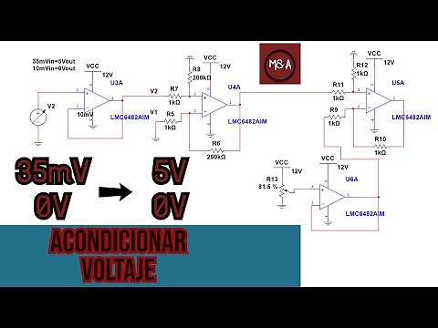 ACONDICIONAMIENTO DE VOLTAJES CON AMPLIFICADOR OPERACIONAL || USAR OPAMP CON FUENTE SIMPLE