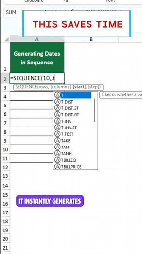 Auto Generate Dates in Excel | SEQUENCE + TODAY Trick
