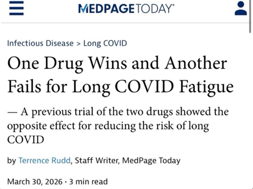 Medpagetoday：新研究发现抗抑郁药物可治疗长新冠疲劳症状（文章内容翻译在简介）
