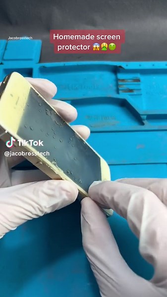 Someone tried making a homemade screen protector 🤮 #stem #experiment #diy #oddlysatisfying