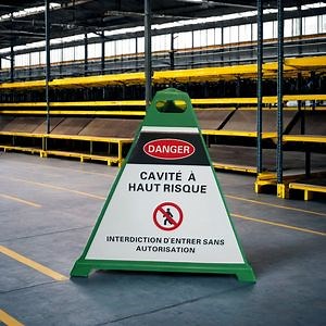 [Hot Item] Custom Text Mining Triangle/Pyramid Sign Reflective Tape Warning Cone for Mining Use