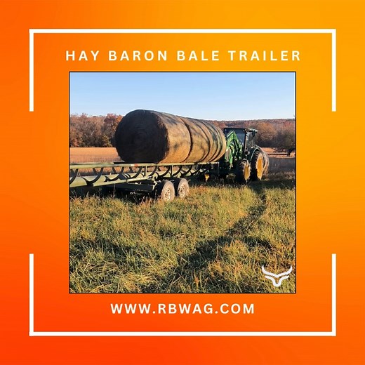 2.8K views | Load round bales one at a time at the back of the Hay Baron inline hay trailer. Each bale slides forward until the trailer is full. | RBW Agricultural LLC | Facebook