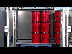Heisler Automatic Pail, Drum, Case Palletizer