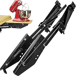 Mixer Lift for Cabinet Appliance for Lift-Heavy Duty Kitchen Cabinet Spring Loaded Mixer with Soft-Close Spring Loaded Appliance Lift with Locking Mechanism, Holds Up to 60 LBS, Zinc