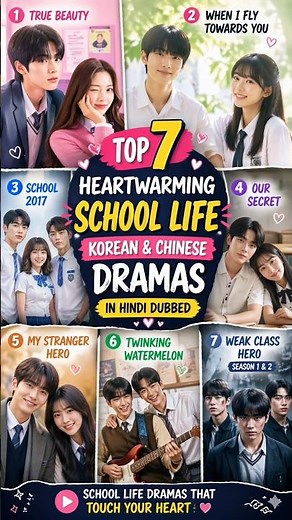 Top 7 Heartwarming Korean Aur Chinese Dramas Hindi Dubbed 💖🔥 #kdramahindi #cdrama