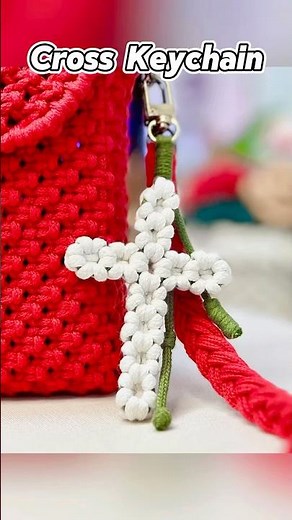 Macrame Cross Tutorial #shorts #macrame #keychain #handmade #craft #amen #crochet #diy #cross