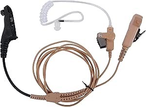 Pdflie Radio Earpiece with Dual PTT Mic Ear Piece Walkie Headset Compatible with Motorola IMPRES MotoTurbo APX 6000 7000 8000 XPR 6350 6550 7550 7550e DP4600 DGP6150 XIR P8260 APX 6000li (Flesh)