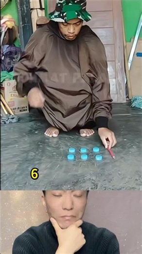 One bottle cap is missing. Where did it go? #magic #funny 😱😱😱
