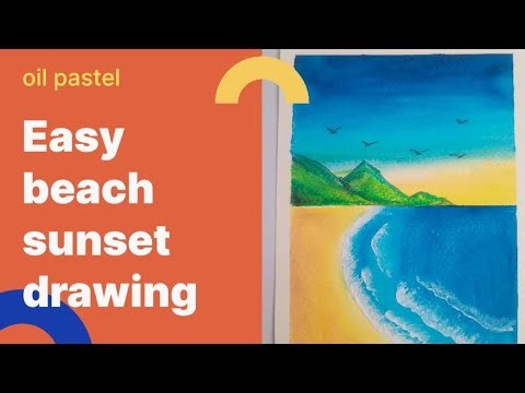 Easy Beach Sunset Drawing with Oil Pastels 🌅 | Step-by-Step Seascape Tutorial