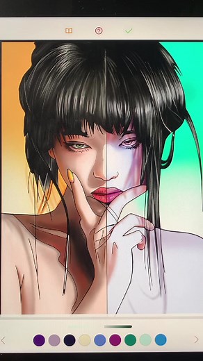 Experimenting with Colors on a Tablet | Digital Art vs Paper Drawing