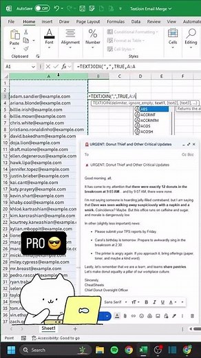 How to create a mass email list using Excel‼️ 🤫 #excel