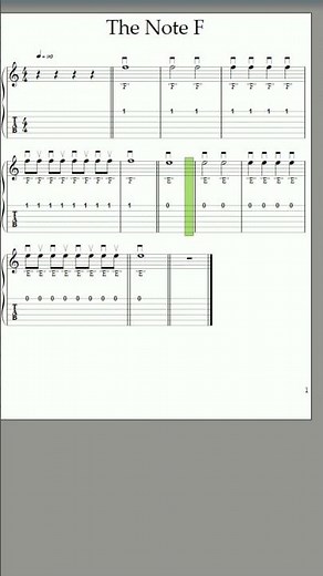 "The Note F" from "Guitar for Kids" by Hal Leonard
