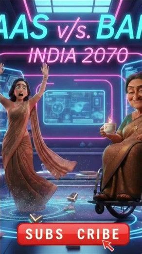 Jab Saas ne kiya Bahu ki Saree ko Hack! 😱💻Saas v/s Bahu: The 2070 Technology War! 🤖🔥#shorts