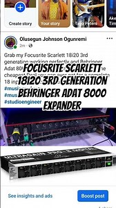 Focusrite Scarlett 18i20 3rd generation Behringer Adat ultragain 8000