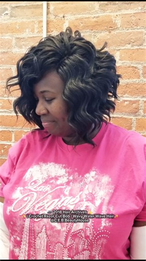 🎥 2018 Hair Archives ✨ | Crochet Razor Cut Bob | Wavy Water Wave Hair