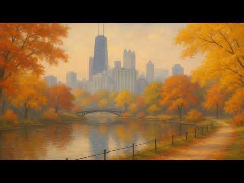 🍂 Chicago in Autumn | 4K Golden Fall Cityscape Art Screensaver for Frame TV