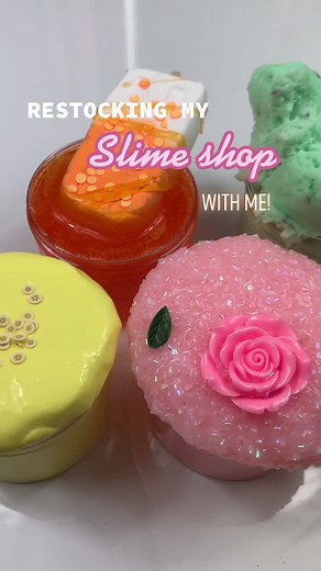 Shop is restocked!! Link in bio to shop my slimes & thanks to everyone who purchases or likes the vid💕 #smallbusiness #slime #fyp #satisfying #slimes