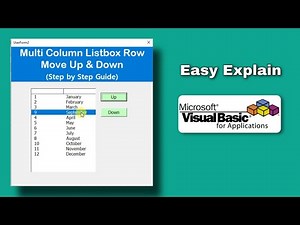 Move multi column Listbox Row Up and Down. Step by Step guide