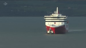 'Too big' Australian ferry which doesn't fit docks down under berthed in Scotland https://i.stv.tv/3Vo28UJ | STV News