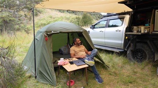 Last minute camp move: dragging my whole tent 2 feet to survive the storm