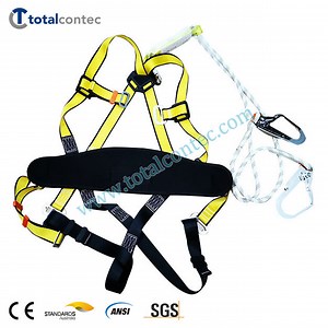 [Hot Item] CE Approved Fall Protection Full Body Safety Harness with 3/5 D-Ring Double Lanyard