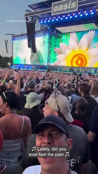 Orlando Bloom parties in VIP at Oasis gig with Liam Gallagher's sons