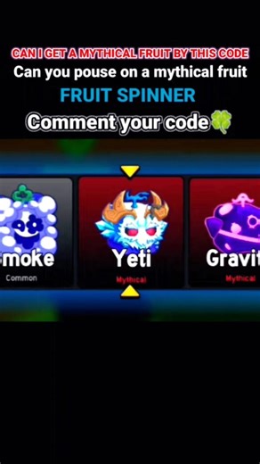 Can I get a mythical fruit by this code in blox fruit Roblox #roblox #bloxfruits #robloxshorts